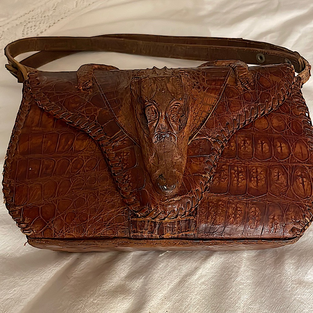 Genuine Vintage Alligator Purse Rare Made In Cuba